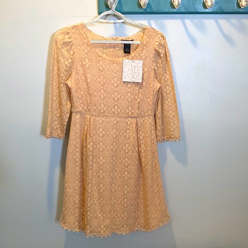 NWT Miss Chievous blush colored eyelet dress